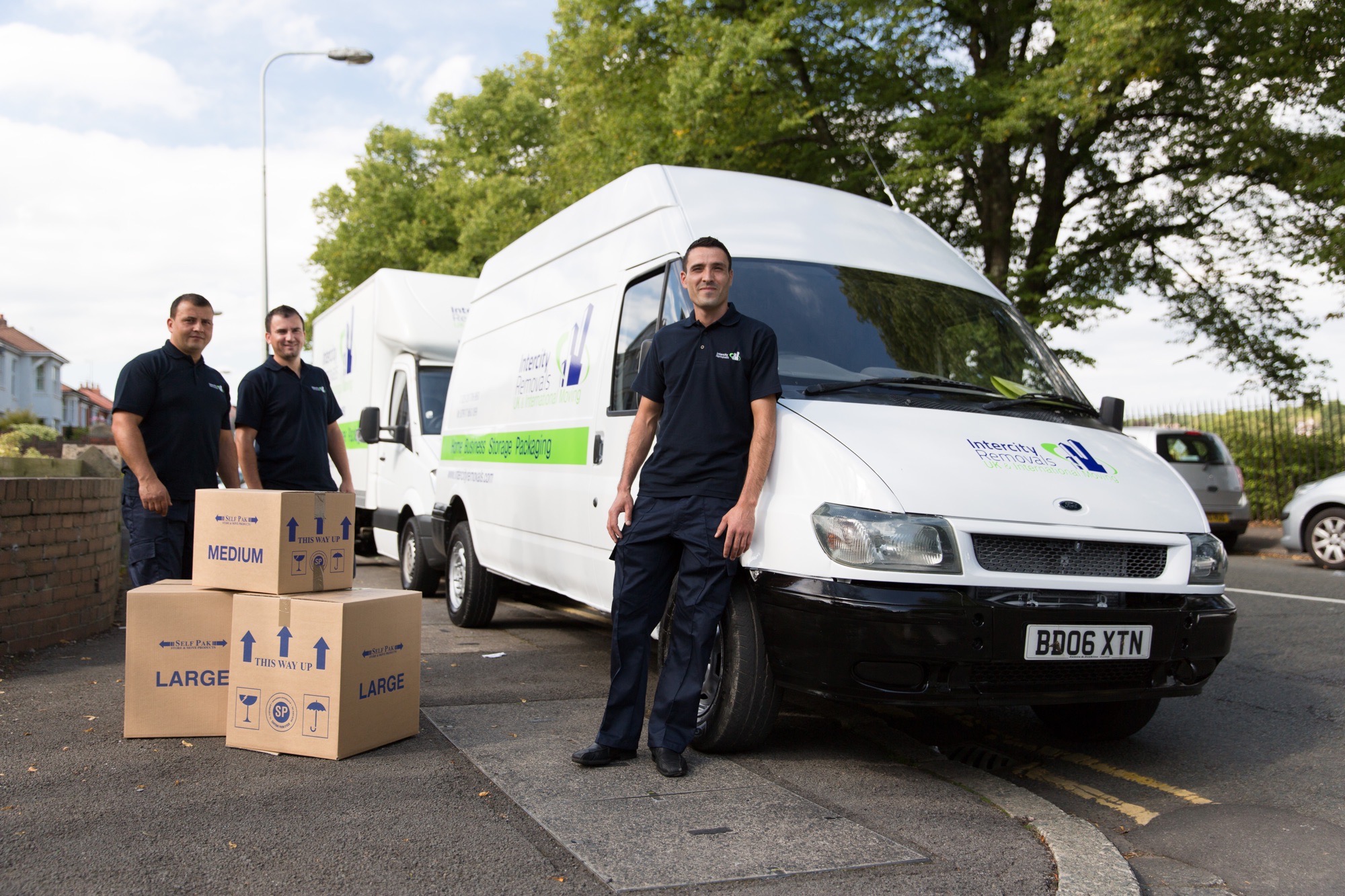 Intercity Removals storage facility and removals vehicles